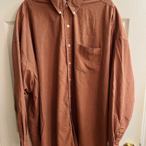 SADDLEBRED~MEN’S SHIRT~CORAL/BROWN~3X TALL - Picture 4 of 7